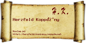 Herzfeld Koppány névjegykártya